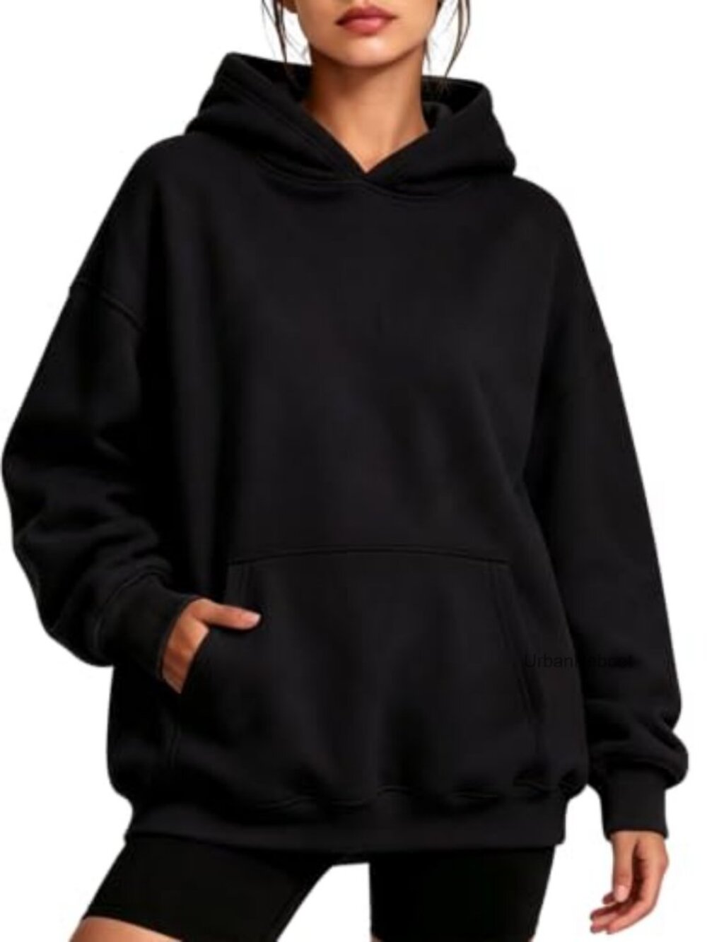 Oversized Hoodie Womens 50% Cotton 50% Polyester Fleece Pullover Sweatshirt